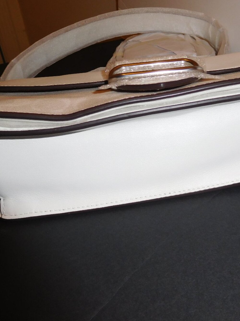 Coach CJ617 Morgan Shoulder Chalk/Glacier White Signature Pebble Leather Bag-NWT - Picture 3 of 8